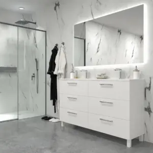 Móvel de casa de banho NEXO com pés 6 gavetas BRANCO – imagem 2