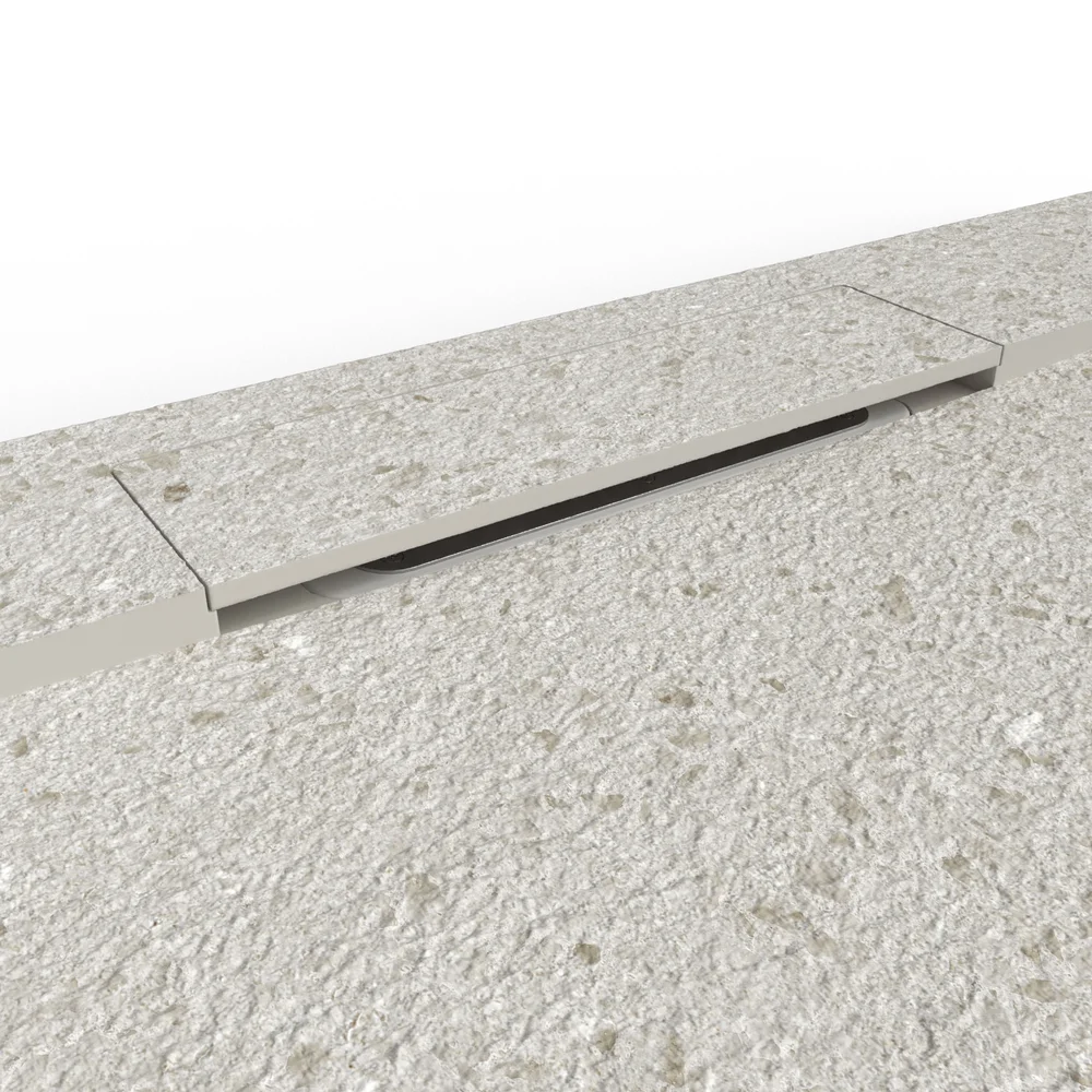 Base de duche PLASTER 3D efeito cimento dark – detalhe