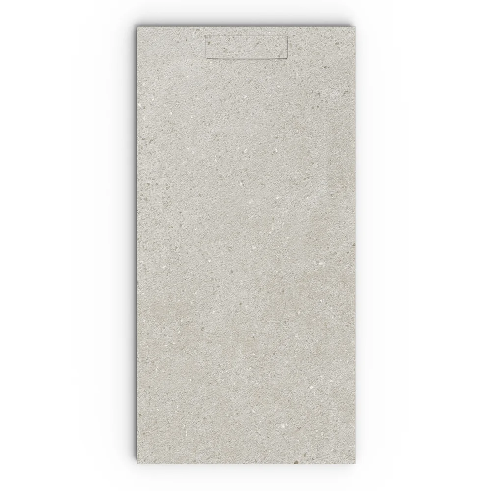 Base de duche PLASTER 3D efeito cimento dark – vista frontal