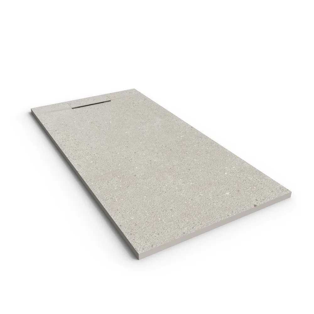 Base de duche PLASTER 3D efeito cimento dark – perspetiva