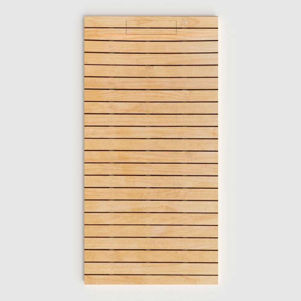 Base de duche PLASTER 3D efeito madeira AROVEN – vista frontal