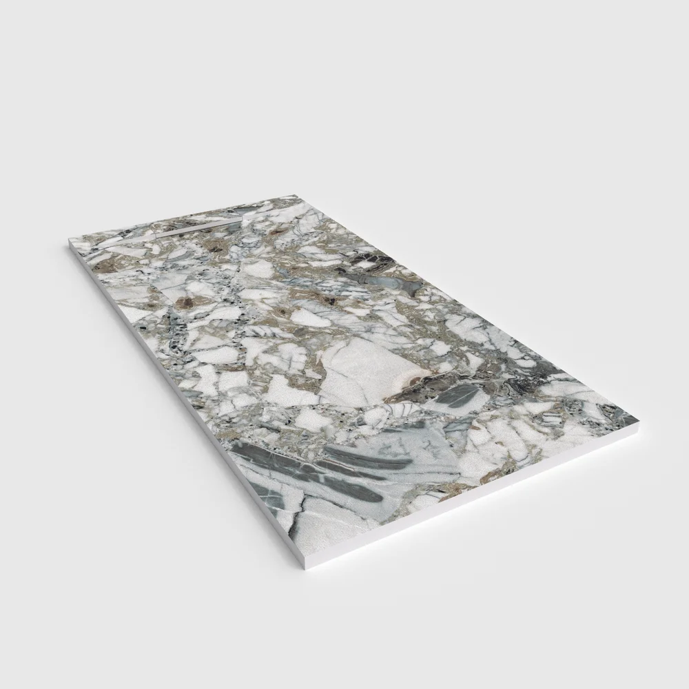Base de duche PLASTER 3D efeito terrazo MIXALINA – perspetiva