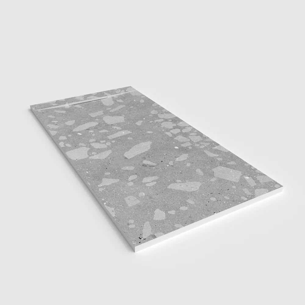 Base de duche PLASTER 3D efeito terrazo PASTELLARO – perspetiva