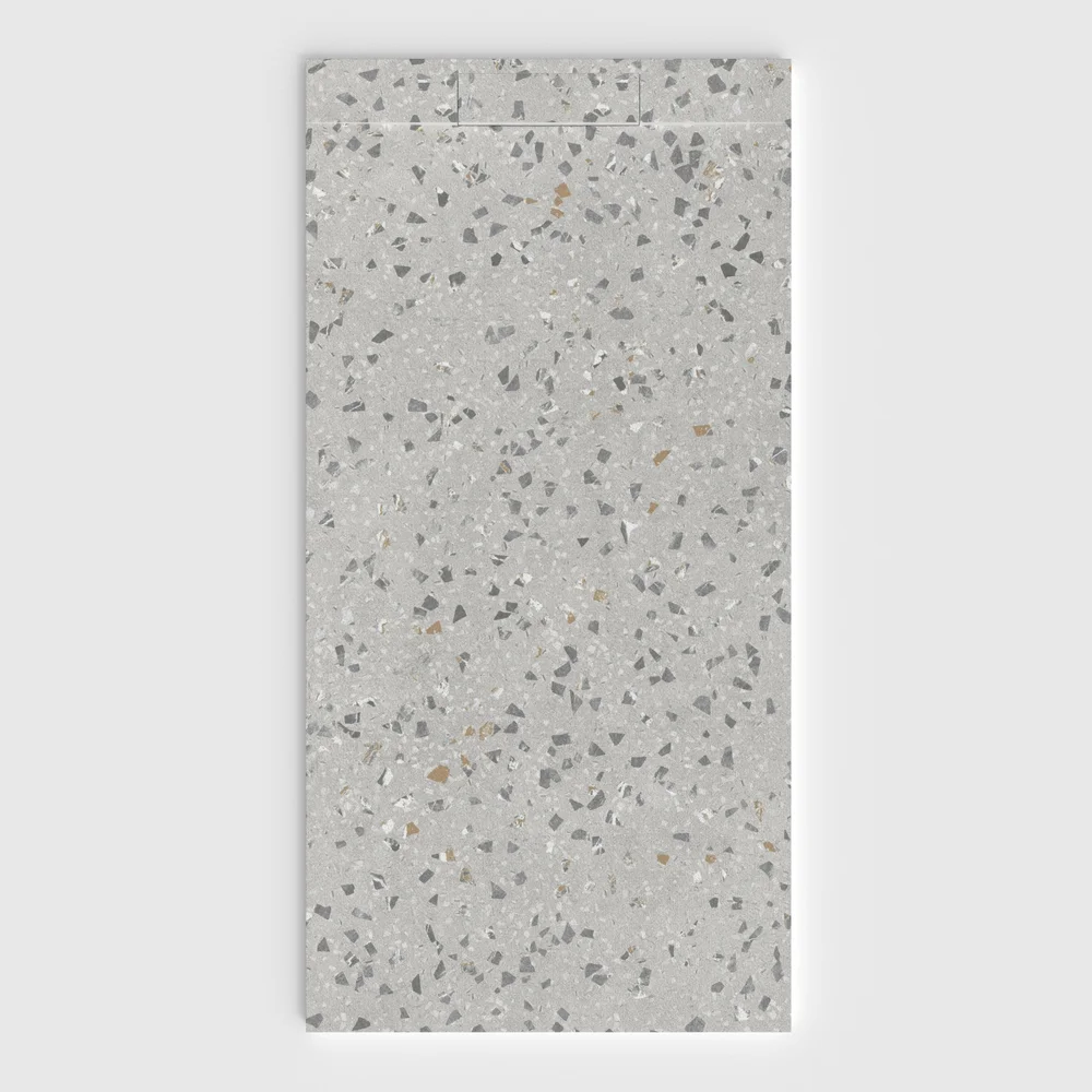 Base de duche PLASTER 3D efeito terrazo TERICOTA – vista frontal