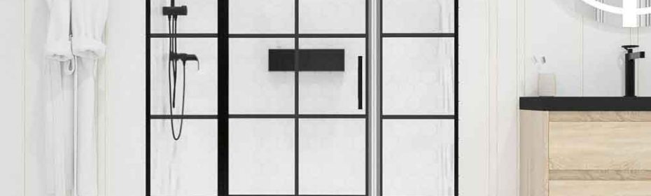 Varobath-mampara-ducha-OPEN-2-fijos-1-puerta-decorado-industrial-negro[1]